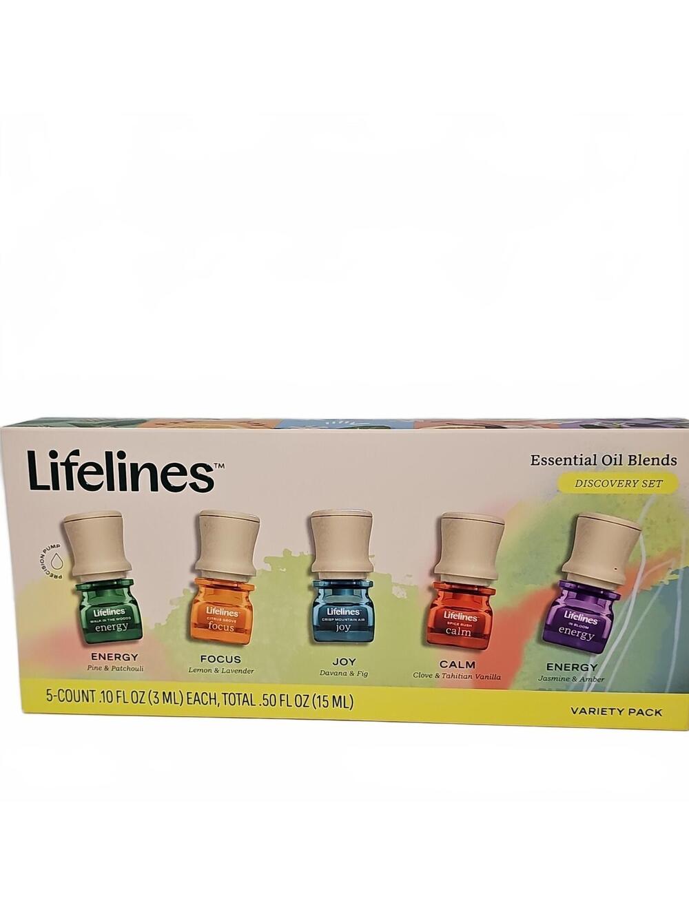 Lifelines Essential Oil Discovery Set 5 Count Variety Pack New